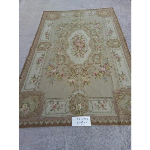 Free shipping 10K 6'x9' Handmade carpets needlepoint woolen rugs handmade rugs for home decoration