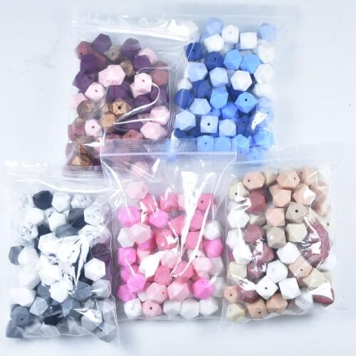 30Pcs/lot 14mm Hexagon Silicone Beads For DIY Baby Pacifier Chain BPA Free Teething Baby Teether Baby Accessories