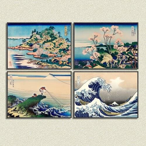 Shinagawa on the Tokaido Kanagawa By Katsushika Hokusai Wave Paintings Print On Canvas Art Japanese Ukiyo-e Pictures Cuadros