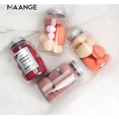 Maange 8 PCS/Box Makeup Foundation Sponges Wet Dry Dual Use Makeup Concealer Puff Beauty Makeup Cosmetic Tool Set with Bottle