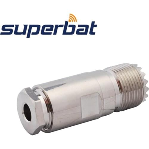 Superbat UHF SO239 Female Jack Connector 50 ohm Clamp RF Coaxial Connector for LMR195 RG58,RG400,RG142 Cable Straight