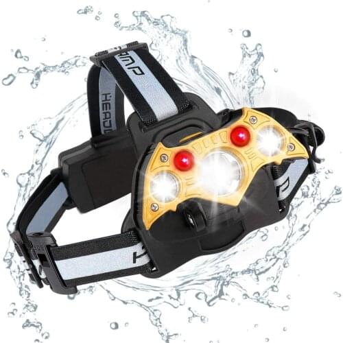 10000lm LED Bat-shaped Headlamp 5 Modes Waterproof Headlights Adjustable Rechargeable Batteries USB Head Torch for Camping