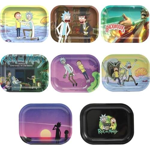 Herb Tobacco Tinplate Plate Smoking Accessories Cigarette Rolling Tray 18*14cm Tobacco Storage Plate Smoking Case For Men Gifts