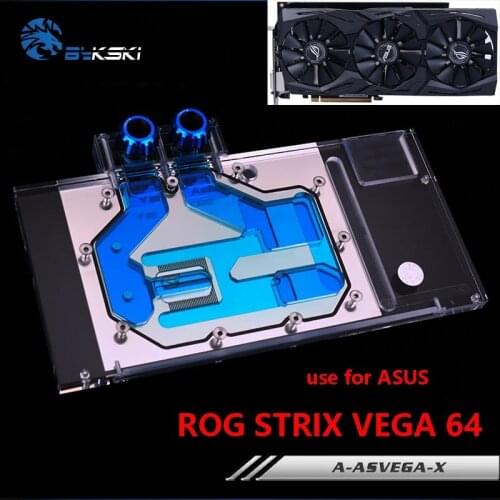 BYKSKI Water Block use for ASUS ROG STRIX VEGA 64 GAMING/ Asus Arez STRIX Radeon RX vega56 /Copper Radiator Block Video Card RGB