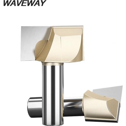 WAVEWAY 1/4" 6.35mm Shank CNC Cleaning Bottom Engraving Router Bit Woodworking Tools Two Flute Endmill for Wood Cutting Tools
