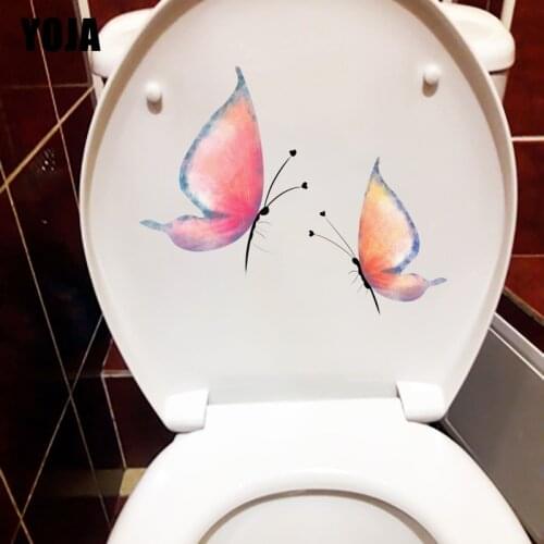 YOJA 22.9X19.2CM Watercolor Fly Butterfly Classic Home Decor Living Room Wall Stickers Mural WC Toilet Decal T1-2246