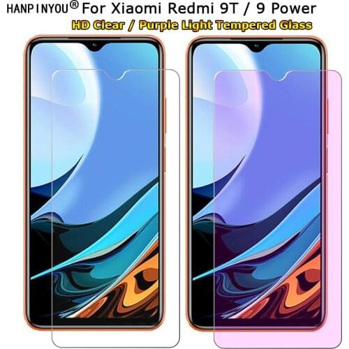 For Xiaomi Redmi 9T / 9 Power 6.53" Clear / Anti blue Purple Light Ray Eye Care Premium Tempered Glass 9H Screen Protector Film