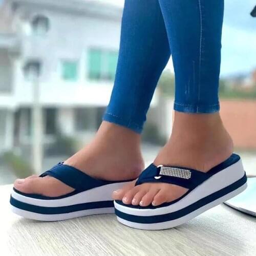 Womens Shoes Summer flip-flops Wedges Platform Lady Shoes Woman Heightened Women Sandals Slip On Shoes For Women Footwear