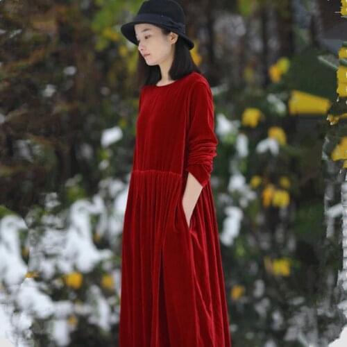 New 2020 Autunm women Korean styel long sleeve velour dress 5XL 6XL 7XL Plus size Winter velvet maxi dress vintage Spring Vestid