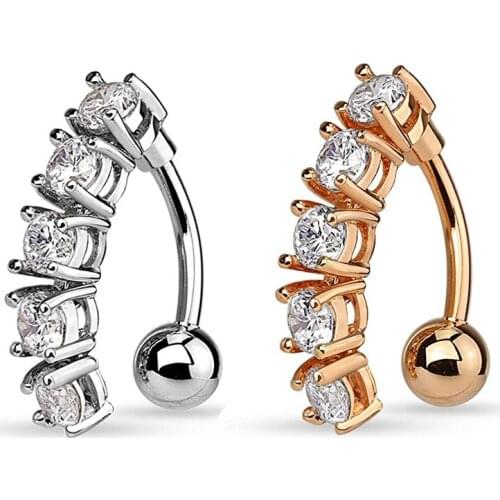 Woman Sexy Bosy Jewelry Navel Rings Round Cubic Zirconia Female Piercings Accessories Fashion Fine Women Belly Button Piercing