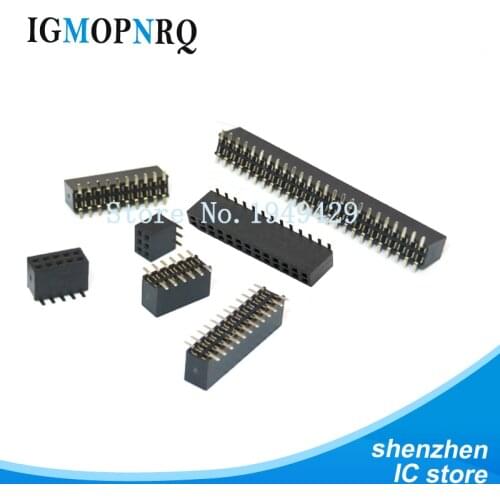 10PCS SMT 1.27mm 1.27 Double Row Female Breakaway PCB Board Pin Header socket Connector Pinheader 2*5 2*10 2*12 2*15 2*20 2* SMD