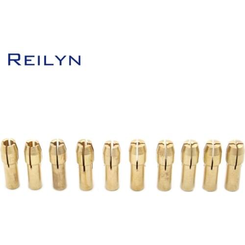 10 pcs shank set diameter 4.3mm/4.8mm Brass collet for die grinder collet chuck 0.5/0.8/1/1.2/1.5/1.8/2/2.4/3/3.2mm for dremel