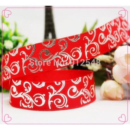 14102319,7/8'' 22MM Patterns hot silver Printed grosgrain ribbon, DIY handmade materials accessories,Gift wrap ribbon