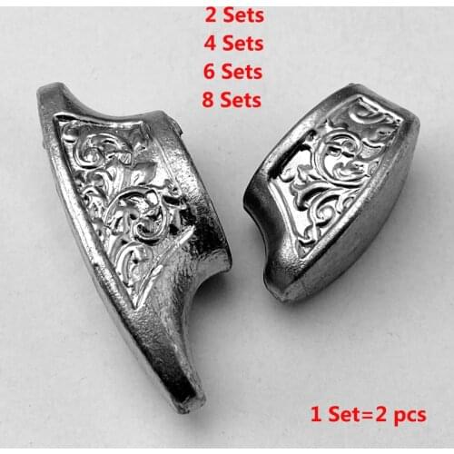 2/4/6/8 Sets Making Knife DiyTools Patterned Steel Knife Handle Hand Guard Protect Knife Pommel Finger Guard Bolster Set Parts