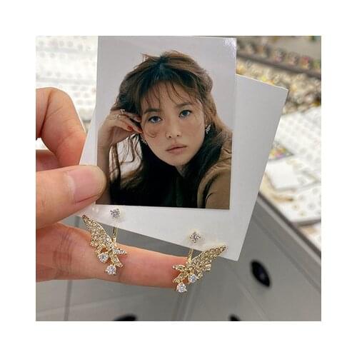 2021 fashion geometry lovely sweet wing Earrings Korean elegant high quality Earrings