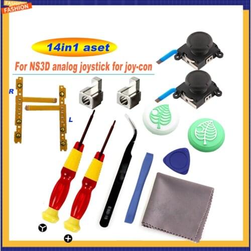 3D Analog Joycon Joystick Thumb Sticks Sensor Replacements Accessories For Nintend Switch Joy Con Controller Housing w/ Tool Kit