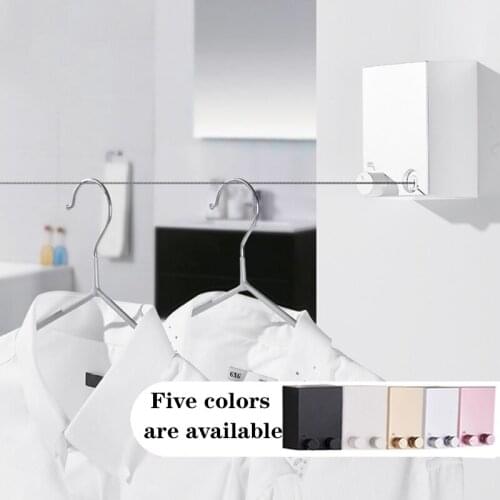 4.2M Telescopic Clothesline Wall-mounted Balcony Indoor Outdoor Drying Racks Stainless Steel Invisible Clothesline