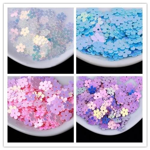 5000pcs(50g) 7mm Flat Flower Platting Golden Centre Hole Loose Sequin Paillette Sewing,Wedding Craft,Kids DIY Garment Accessory