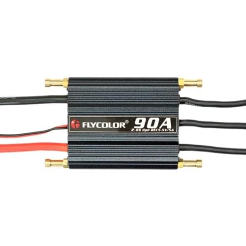 Flycolor 90A Brushless ESC for RC Boat 2-6S with 5.5V/5A BEC