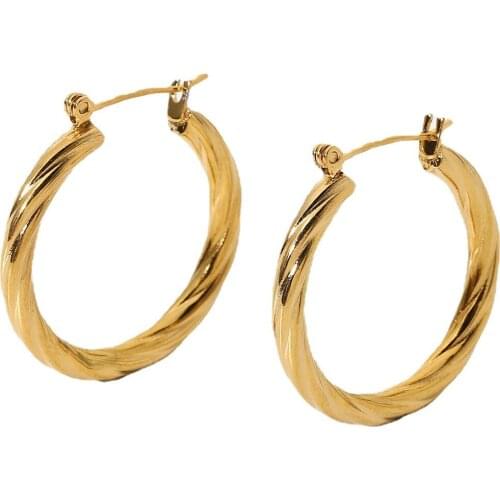 Big Earrings Woman Trendy Gold color Hoop Earrings Jewelry Wholesale Round Large Size Hoop Earrings For Women Jewelry Gift