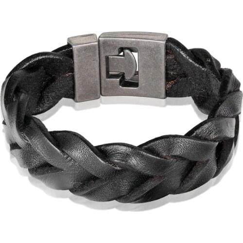 Unique Design Fashion Leather Bracelet Men Black/Brown/Red Color Male Jewelry Accessories Women Bracelet Gift Pulseira Masculina