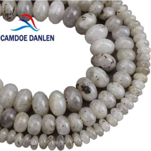 Natural Stone Beads Gray Labradorite Abacus Spacer Beads 4 6 8mm DIY Handmade Necklace Bracelet Jewelry Making Accessories