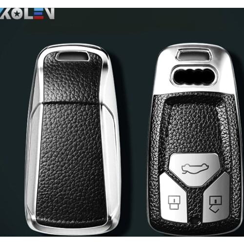 Leather+TPU Car Remote Key Cover Case Shell For Audi A4 B9 A5 A6L A6 S4 S5 S7 8W Q7 4M Q5 TT TTS RS Coupe Styling Accessories