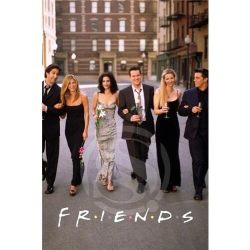 Friends custom Canvas Fabric Poster in Home-Office-Living-Room-Decor Classic Wall Art Fabric