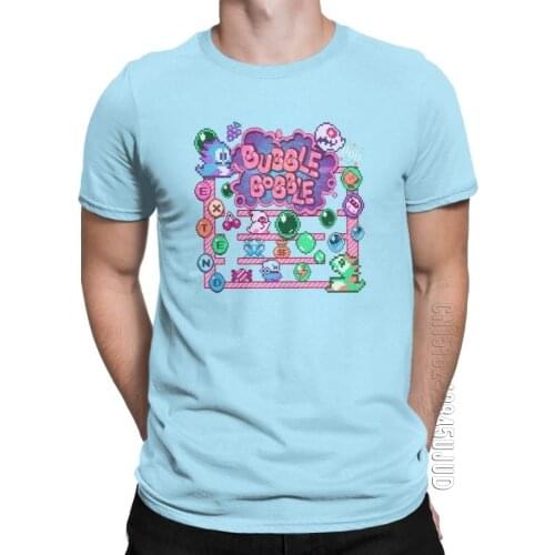 Mens T-Shirt Bobble Bubble T Shirt Fashion Male Tees 100% Cotton Japanese Video Game Cute Kawaii Gamer Tops O Neck New Arrival