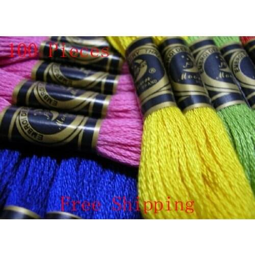 Worldfamous Similar DMC Cotton Cross Stitch Thread 1 Lot= 100 Pieces Free Shipping