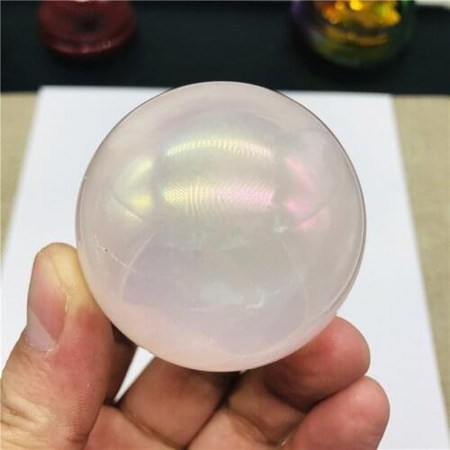 Angel aura rose quartz crystals ball natural stones and minerals gemstone sphere home decoration feng shui crafts