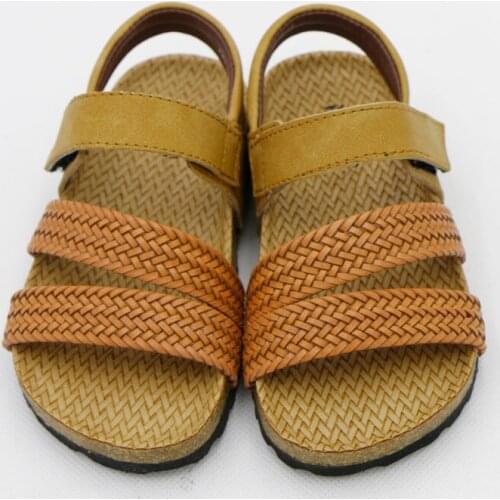 Summer Boys Sandals Flat Shoes Kids School 2021 Natural Design Soft Leather Corks Casual Toddler Little 1-3-10 Years Old 1888