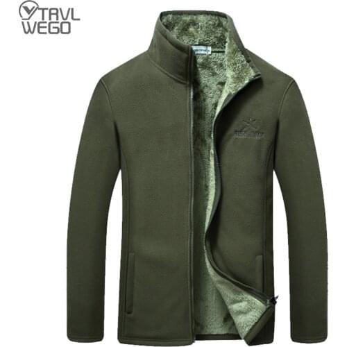 TRVLWEGO Man Winter Outing Polar Fleece Jacket Outdoor Thickening Camping Tourism Coat Mountain Climbing Trekking Hiking Jackets