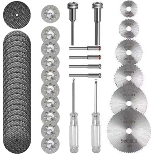 44 PC Mini Circular Saw Blade Set Glass Jade Cutting Blade, Diamond Metal Saw Blade Power Tool For Dremel Mini Drill Power Tool