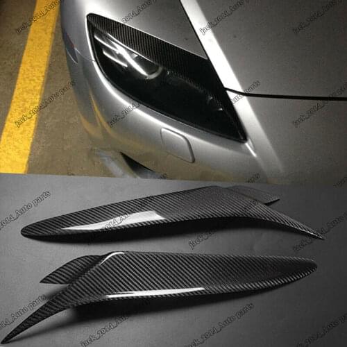 For Mazda RX8 Coupe 2004 2005 2006 2007 Front Eyelid Eyebrow Headlight Cover Real Carbon Fiber