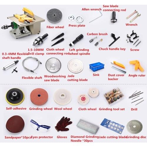 Gemstone Jade Tabletop Grinding Machine Table Saw Cutting Machine Engraving Polishing Tool Set Y