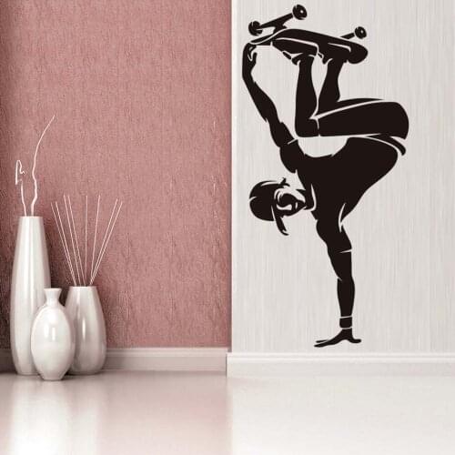 Teenagers Skate Wall Decals Skateboard Living Room Kids Teens Room Wall Sticker Home Decor Adhesive Vinyl Wall Art Mural M160