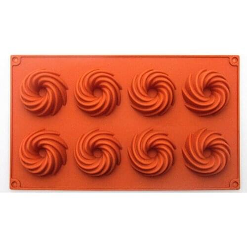 8 inch silicone cake mold Spiral Cyclone Cake Mould 3D Bread Pastry Hollow Spiral Cake Mould Kitchen Bakeware