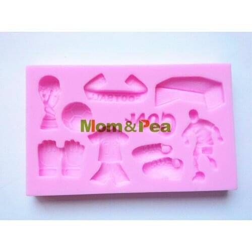 Mom&Pea 0153 Free Shipping Football Shaped Silicone Mold Cake Decoration Fondant Cake 3D Mold Food Grade Silicone Mould