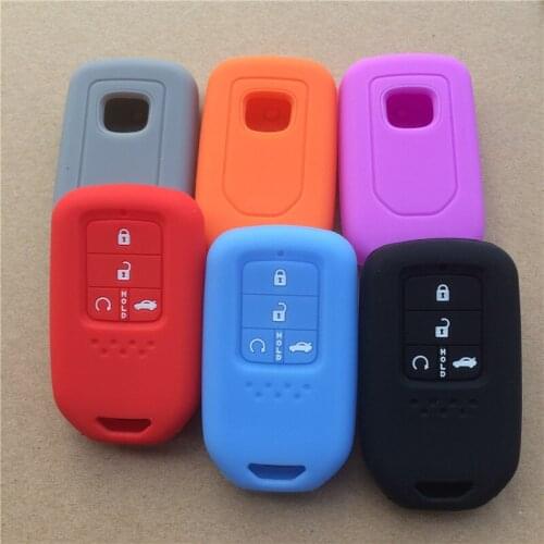 Silicone car key fob cover case shell skin hood holder protect for Honda 2016 2017 Pilot Accord Civic CRV Freed 4 button key