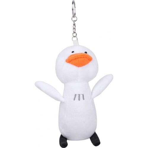 Cute Soft Little White Duck Plush Hanging Doll with Keychain Bag Pendant Gift