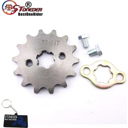 STONEDER 420 14 Tooth 17mm Front Chain Sprocket Gear For 50cc 90cc 110cc 125cc 140cc 150cc 160cc Engine ATV Pit Dirt Trail Bike