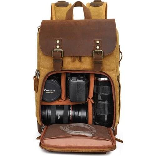 Camera Bag Batik Canvas Camera Backpack Vintage Durable Photographer Padded Camera Bag for Canon Nikon Sony DSLR Camera Lens