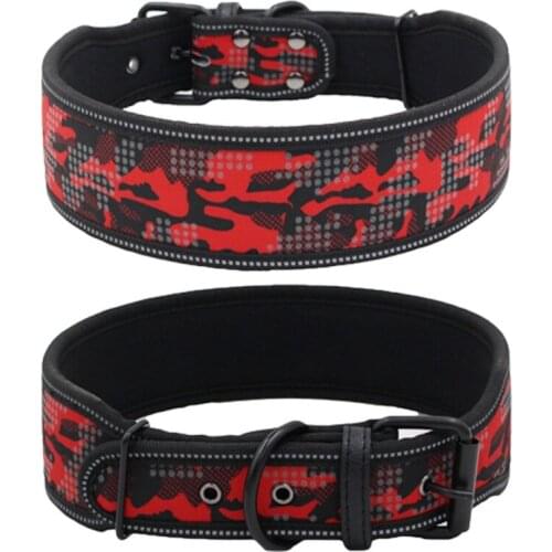 Dog Reflective Camouflage Pet Collar With Buckle Adjustable Pet Collar For Small Medium Large Dogs Pitbull Leash Dog Hot Sell