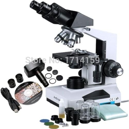 Teaching demonstration-AmScope Supplies Doctor Vet Biological Microscope 40x-2000x + 3MP Digital Camera