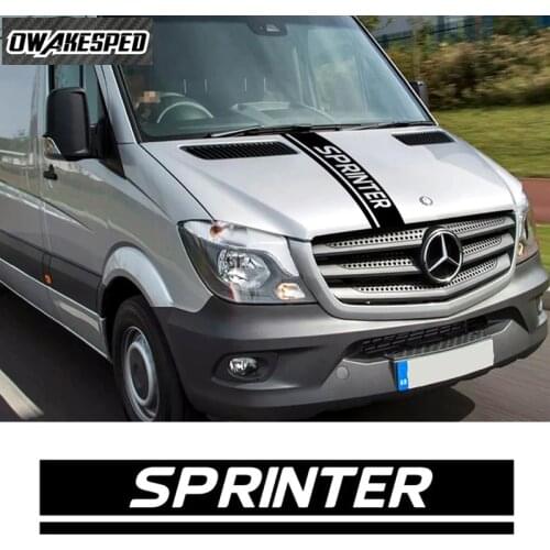 Vinyl Decal For-Mercedes Benz Sprinter Sport Styling Auto Engine Cover Decor Stickers Car Hood Sticker Bonnet Stripes