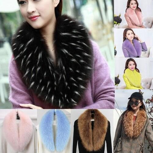 Big Size Female Faux Fur Collar Winter Warm Collar Women Fur Shawl Fur Decor Shawls Coat Jackets Collar Warm Fur Scarf