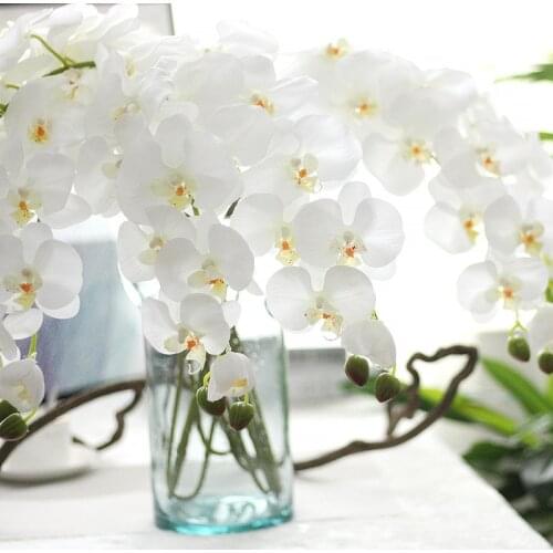 1pcs Artificial Phalaenopsis Orchid Flowers Latex Butterfly Orchids Plant Centerpiece Silicon Flowers Wedding Home Decoration