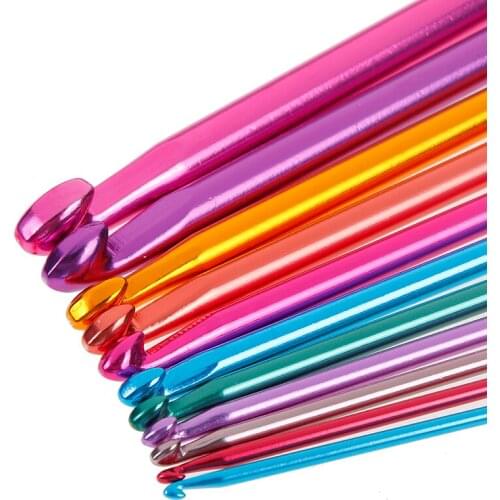 11Pcs/Set Crochet Hooks Needle Set Tunisian Afghan Knitting Tools 10.6" 2-8mm