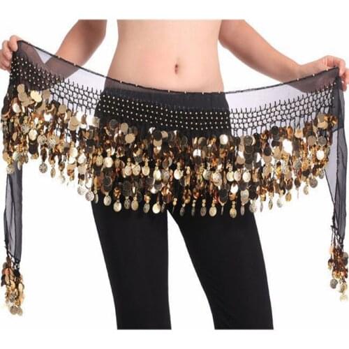 2016 Fashion Crystal Sequins Coins Belly Dance Hip Scarves Wrap Skirt Waistband Belts on Sale NMMHS15